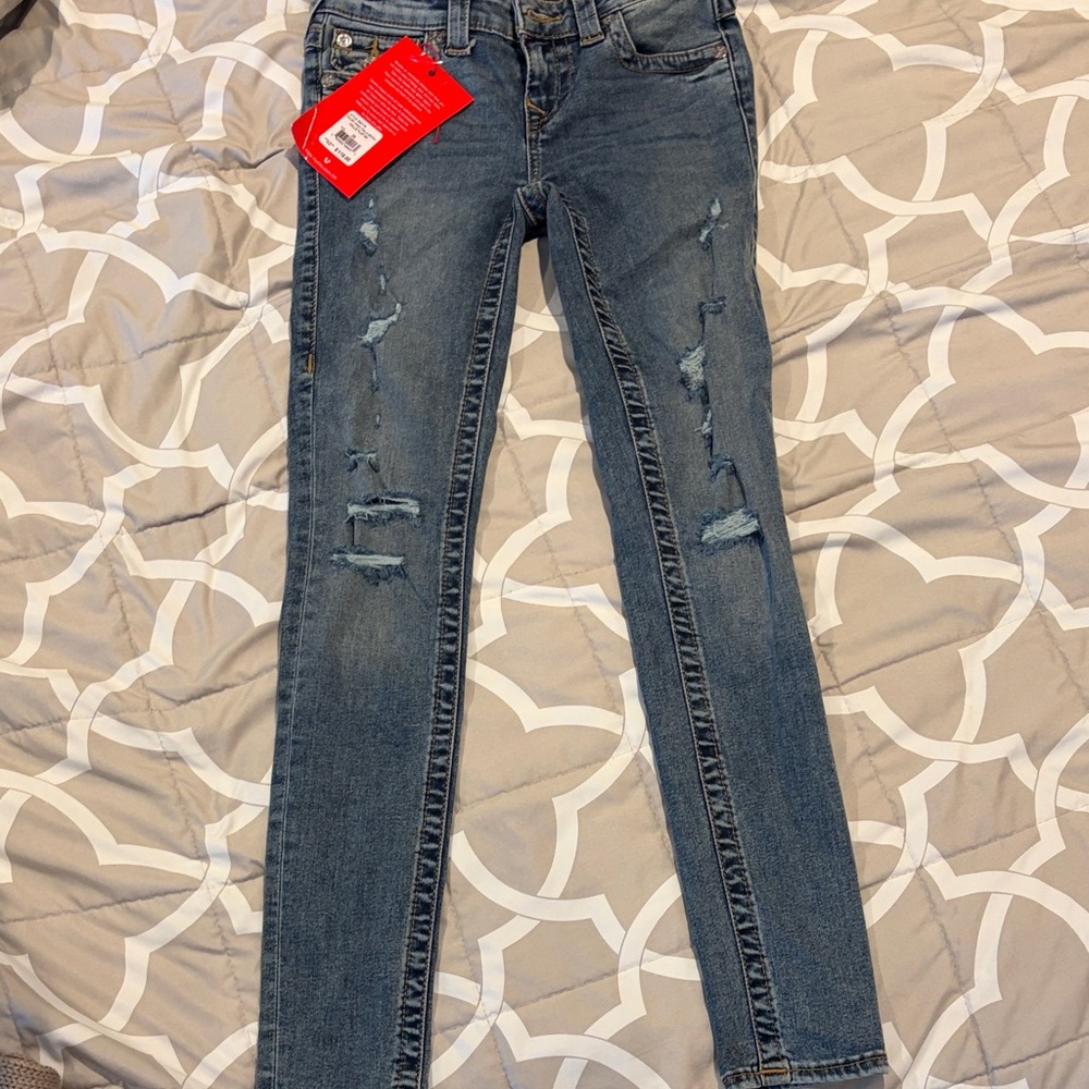 True Religion Women's Halle Mid Rise Super Skinny Jeans, SZ 25